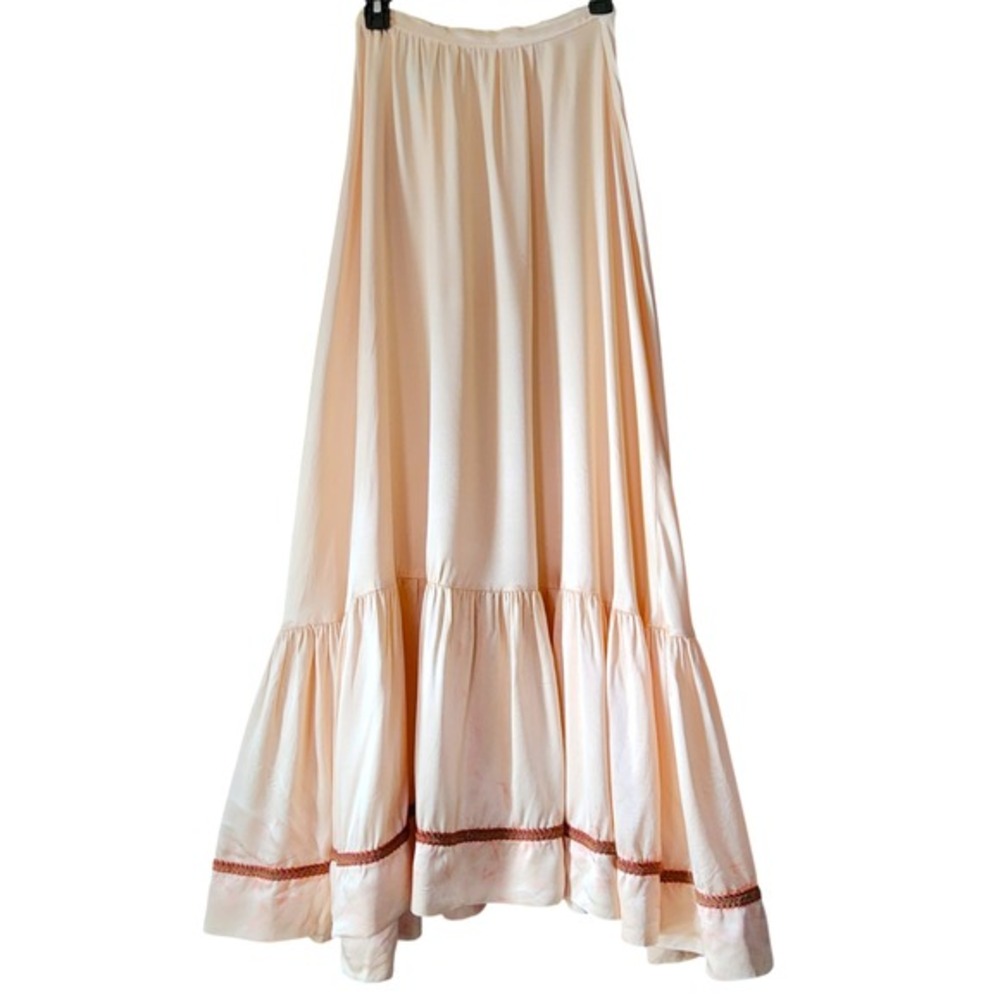 GUNNE SAX Satin Prairie Maxi Skirt Small Waist 24 L 37 Ruffle Tiered Cottagecore